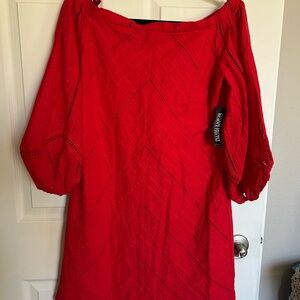 Elegant Red Off-Shoulder Dress